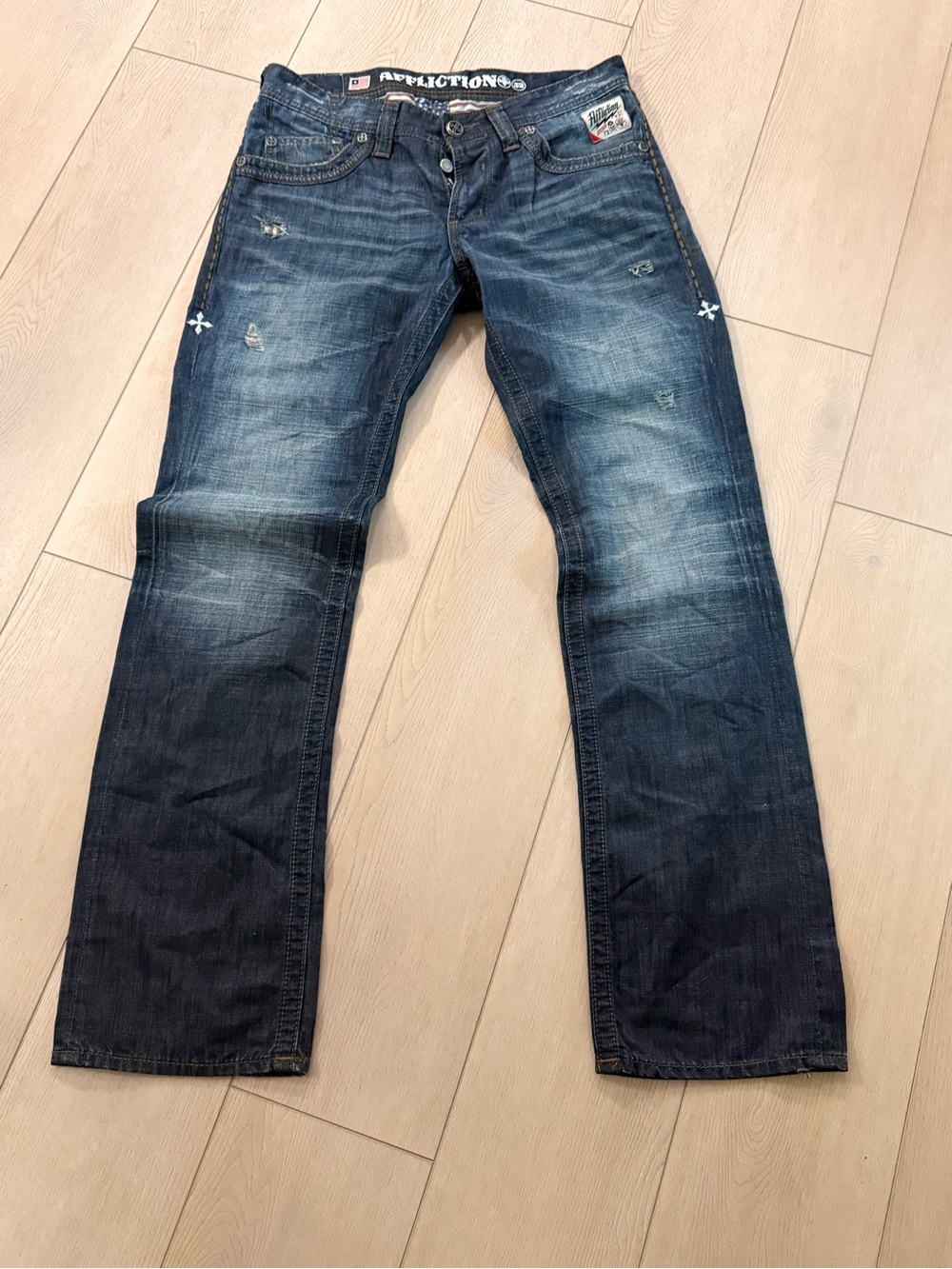 Vintage Affliction jeans.